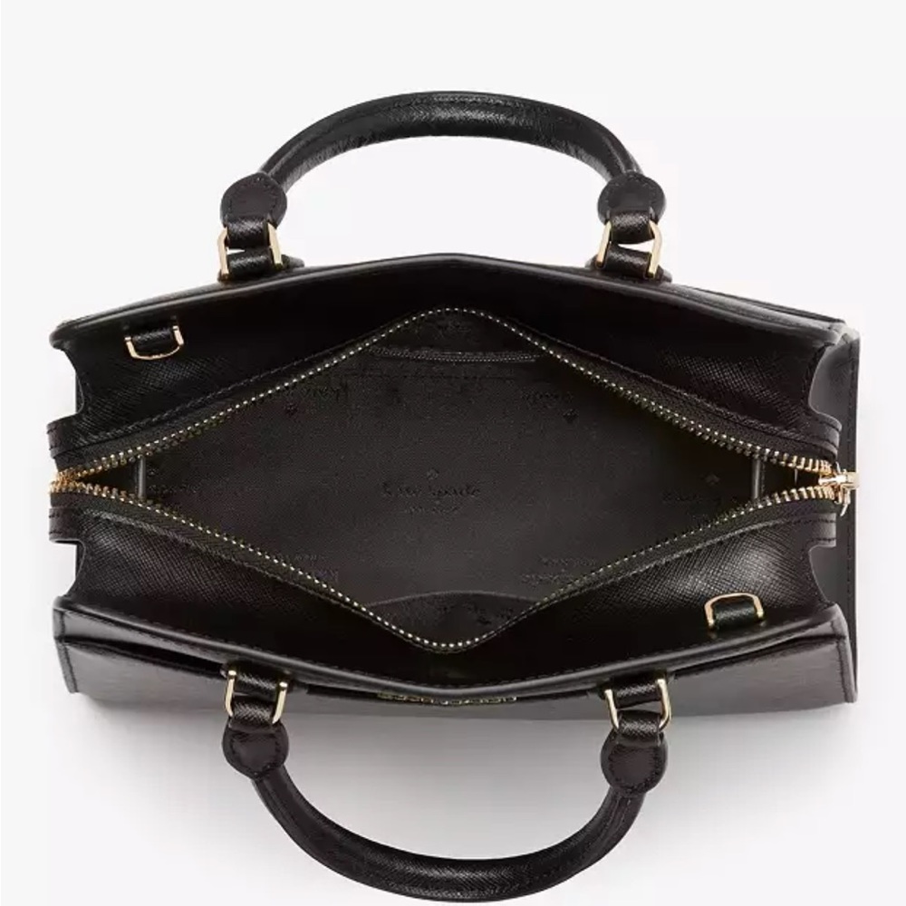KATE SPADE Madison Saffiano Leather Small Satchel BLACK COLOR - Picture 11 of 14
